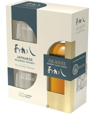 Box Whisky Akashi Blended Sherry Cask + 2 Bicchieri 0,50 lt.