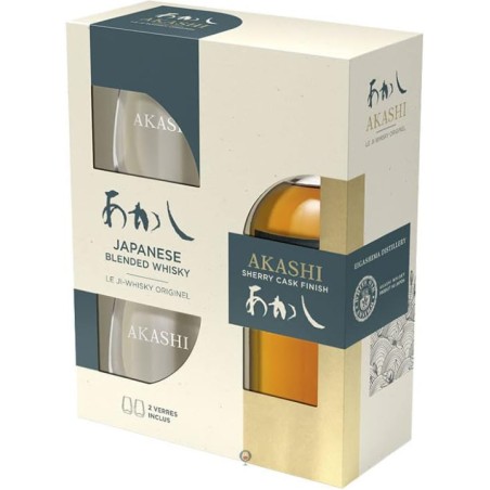 Box Whisky Akashi Blended Sherry Cask + 2 Bicchieri 0,50 lt.