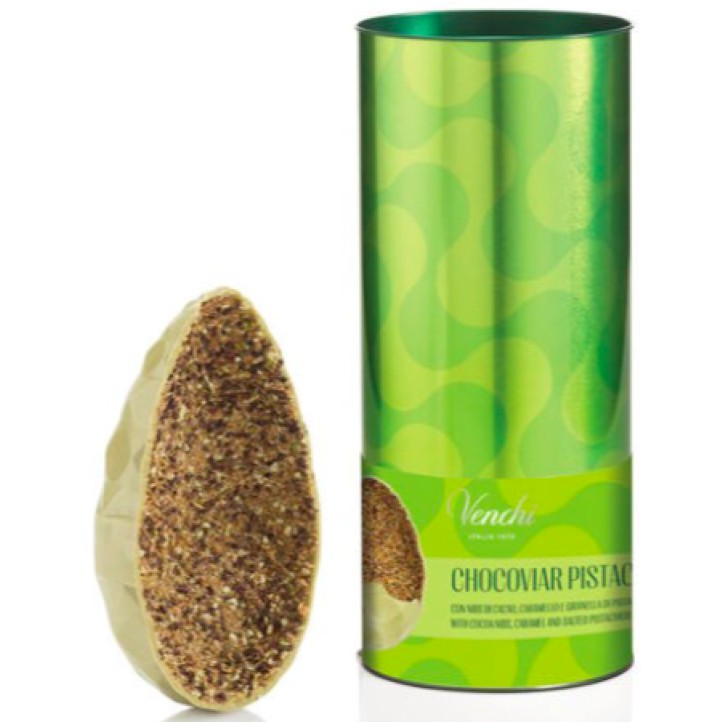 Uovo Chocoviar Pistacchio in Cilindro Metallo Venchi 330 Gr.