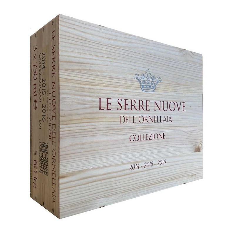 Box Legno vertivale Le serre nuove Ornellaia 2014-2015-2016 0,75 lt.
