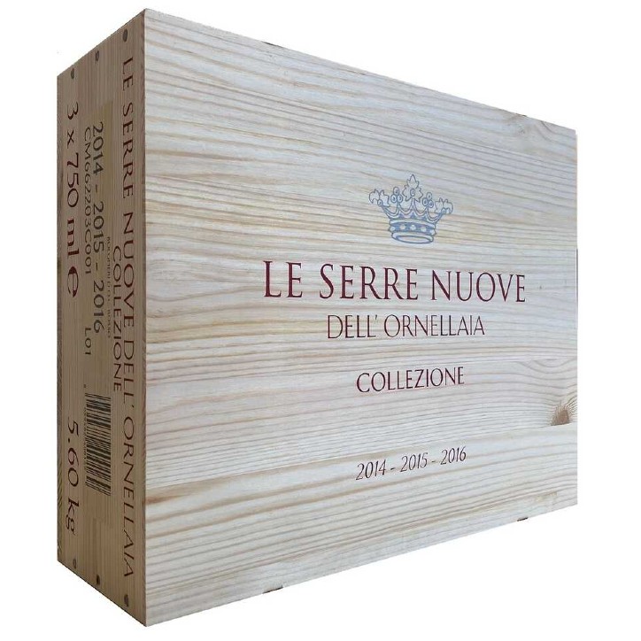 Box Legno vertivale Le serre nuove Ornellaia 2014-2015-2016 0,75 lt.