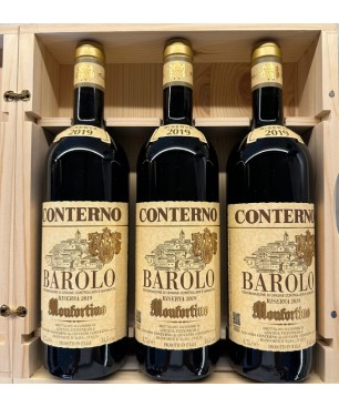 Barolo Riserva Monfortino Conterno Giacomo 2019 3 Bottiglie Cassa Legno