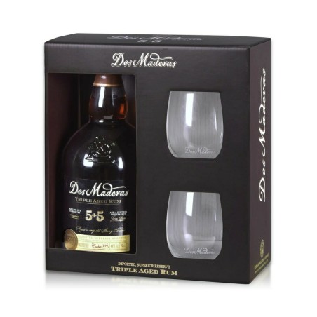 Box Rum Dos Maderas 5+5 con Bicchieri 0,70 lt.