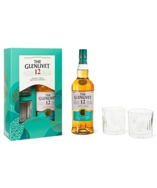 Box Whisky The Glenlivet 12 anni con 2 bicchieri 0,70 lt.