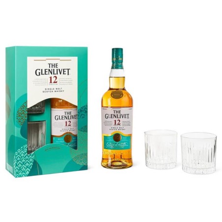 Box Whisky The Glenlivet 12 anni con 2 bicchieri 0,70 lt.